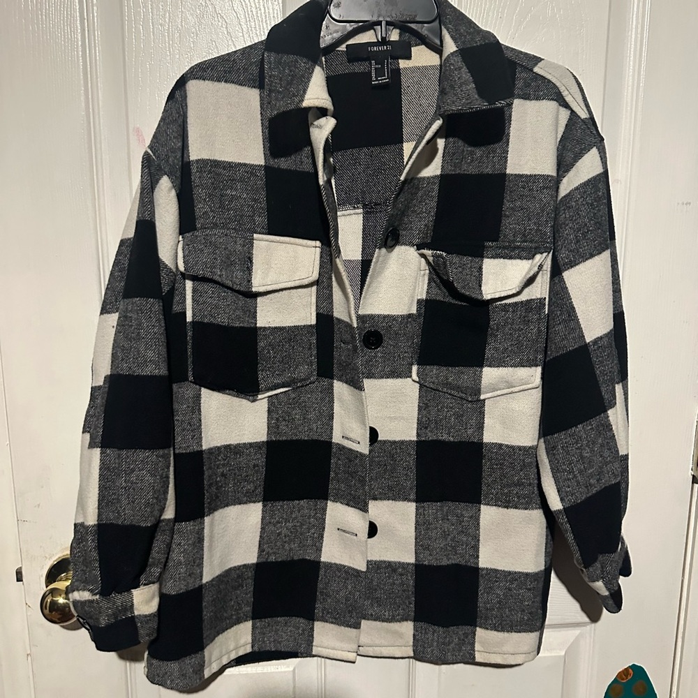 Forever 21 Black and White Checkered Shacket
